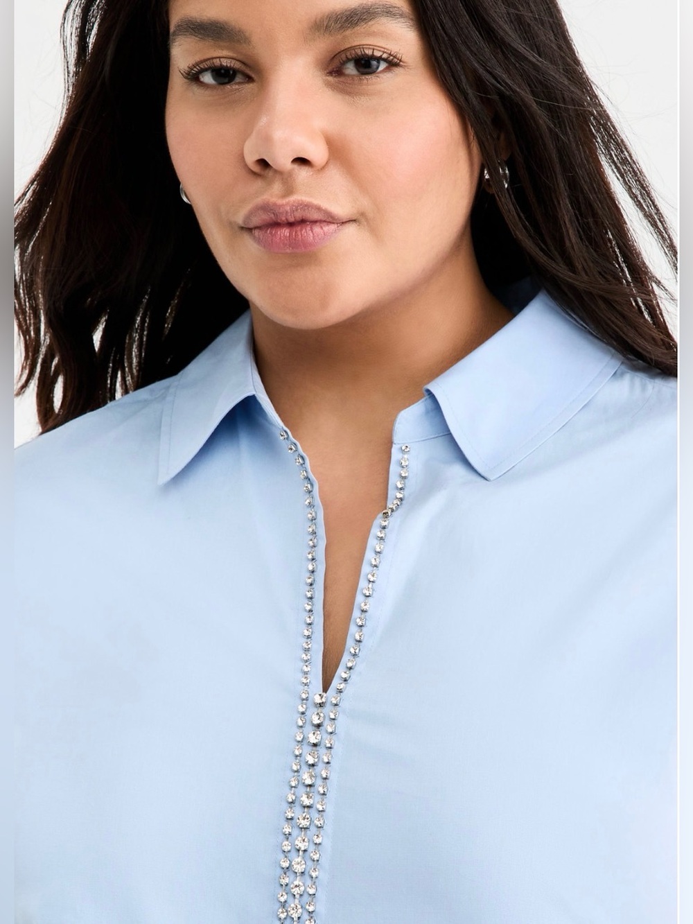 NWT On 34th Trendy Plus Size Solid Embellished Popover Top, Macy's Exclusive 2X - Picture 2 of 11